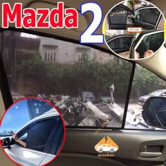 Rèm Che Nắng Xe Mazda 2 - Bô 4 Tấm Dính Nam Châm Hàng Loại 1