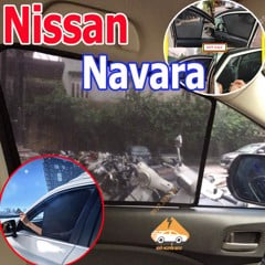 Rèm Che Nắng Xe Nissan Navara - Bô 4 Tấm Dính Nam Châm Hàng Loại 1