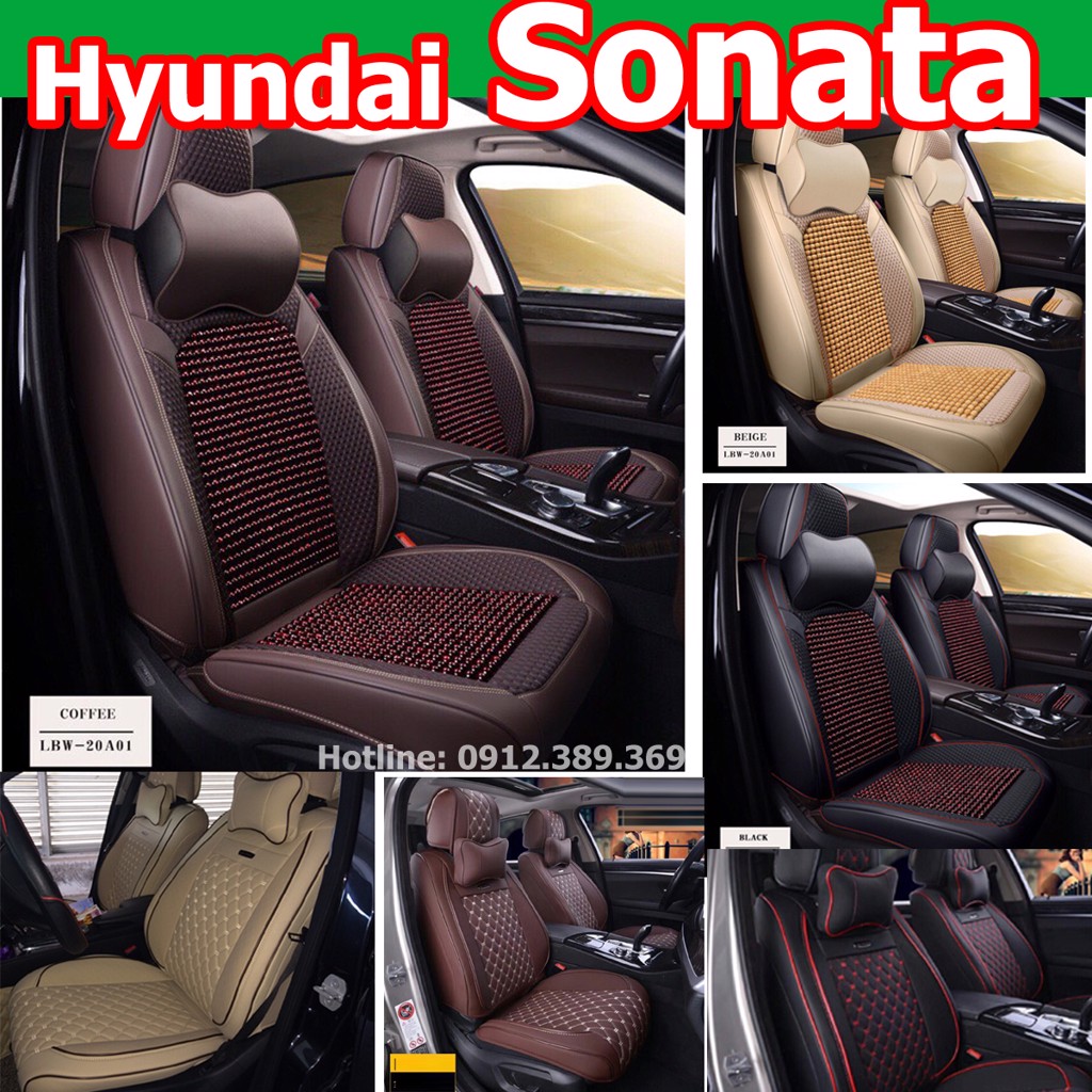 Áo Ghế Xe  Hyundai Sonata Cao Cấp 9D 5 Ghế Mẫu Mới Thể Thao Ôm Kín Ghế
