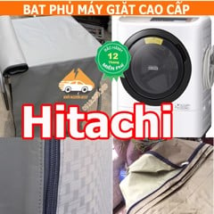 Vỏ bọc máy giặt Hitachi Vải Dù Từ 7kg đến 15kg bọc kín các mặt Siêu Bền Màu Xanh Bộ Đội Chống Mưa Nắng Nóng