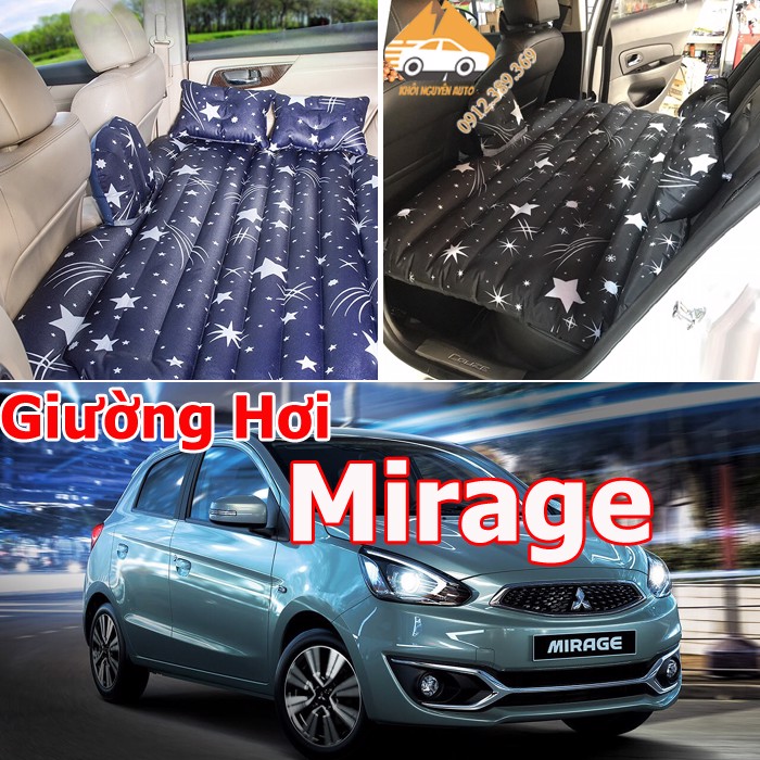 Giường hơi ô tô Mirage, đệm hơi OxFord công nghệ HÀN QUỐC Tặng Kèm Bơm Chính Hãng Loại 1