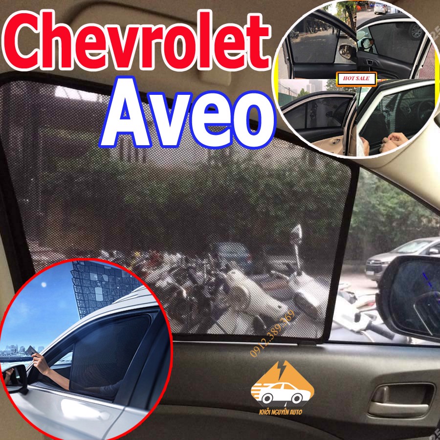 Rèm Che Nắng Xe Chevrolet Aveo - Bô 4 Tấm Dính Nam Châm Hàng Loại 1