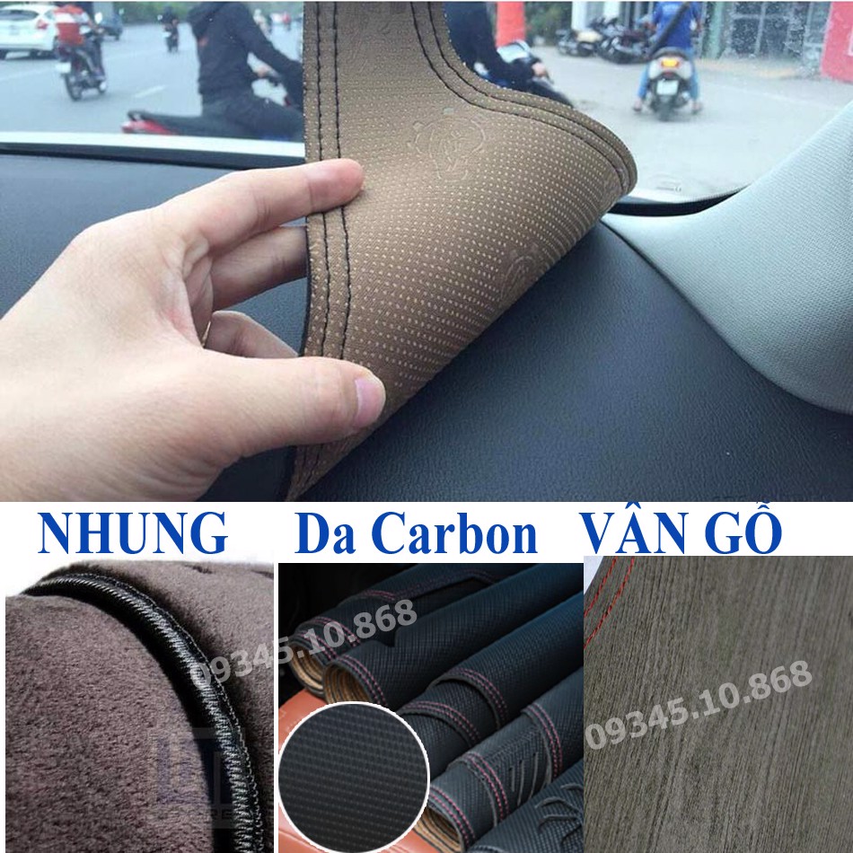 Thảm Taplo Xe Ô TÔ  Loại 1 Chống Nóng Sản Xuất Tại Việt Nam Chất Liệu Lông Cừu, Da Carbon Chống Trượt, chuẩn Form xe