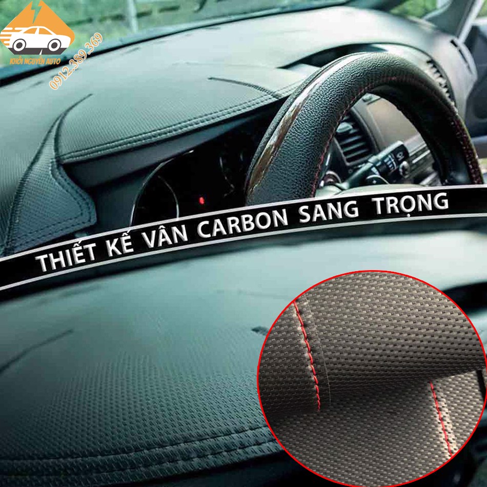 Thảm taplo da carbon ô tô Chống Nóng  Loại 1 Sản Xuất Tại Việt Nam Chất Liệu Lông Cừu, Da Carbon  Chống Trượt, chuẩn Form xe